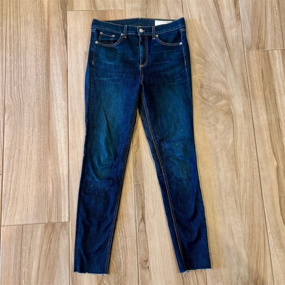 rag & bone JEAN Womens Skinny Ankle Jeans Size 27 Mad River Dark Wash